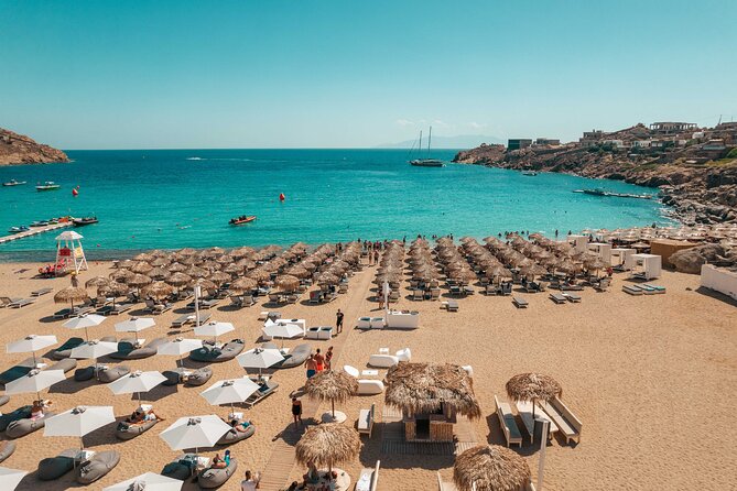 Super Paradise Beach Mykonos Seaside Sunbed (3rd & 4th Row) - Transportation Options