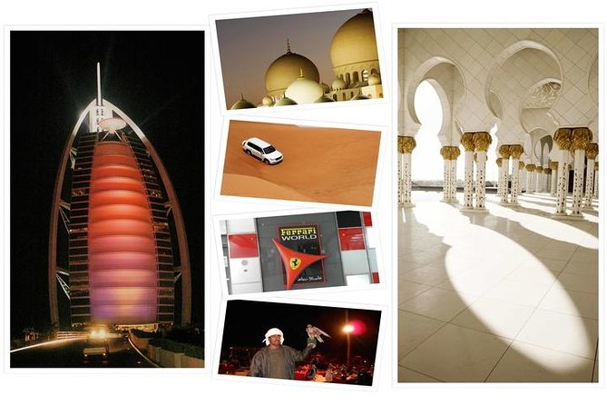 Super Saver 03 Tour Combo: Abu Dhabi - Dubai - Desert Safari - Pickup and Timing Details