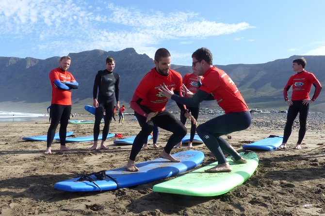 Surf Class in Famara 9:15-12:00 or 11:45-14:30 (2h Class) - Schedule Options