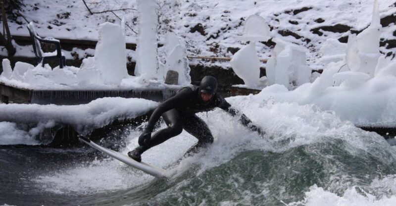 Surfing on Munich All Year Even Winter: Englischer Garten - Equipment Inclusions