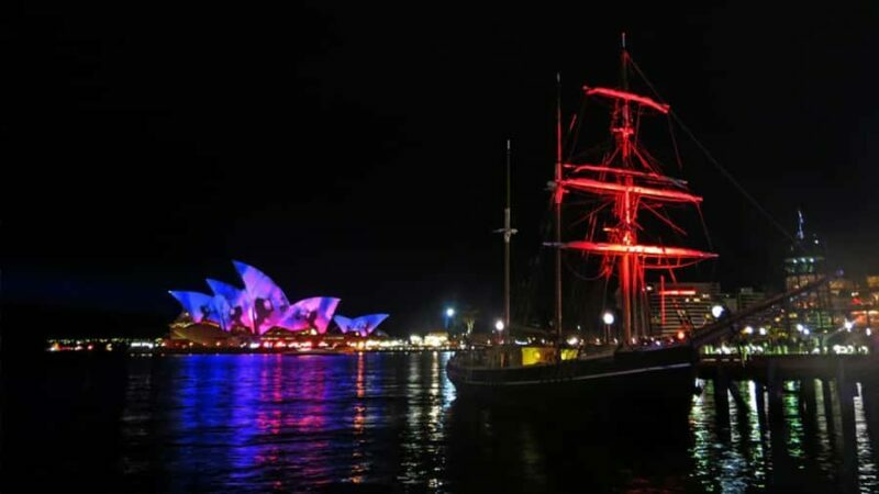 Sydney Harbour: Tall Ship Vivid Dinner Cruise - Key Points