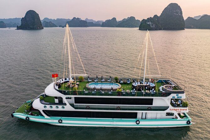 The Best 5 Star Halong Bay Cruise with Buffet,pool, Sunset Party - Check-in and Departure