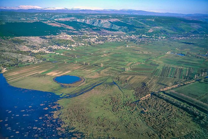 The Blue-Red Route - Panoramic Flight Over Imotski, Trilj, Omiš, and Split - Karst Mountains and Coastal Views