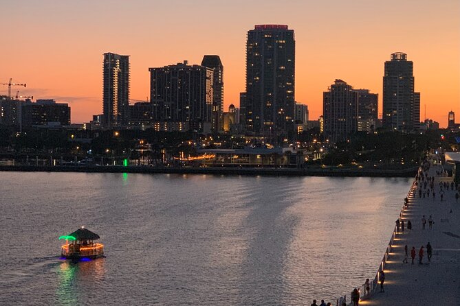 Tiki Boat - St. Pete Pier - The Only Authentic Floating Tiki Bar - Sipping Drinks and Enjoying the Views