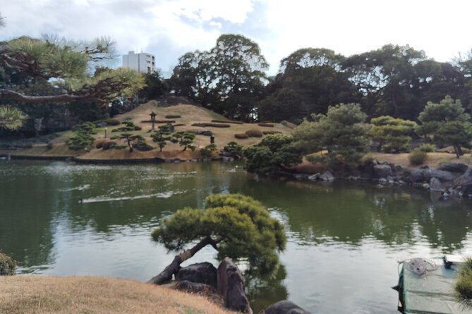Tokyo Kiyosumi Garden Tour Stonework Pond and Sky Tree Views - Accessibility