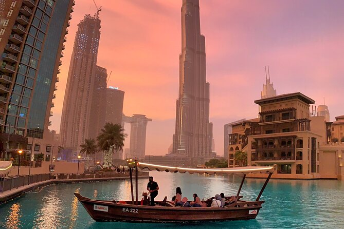 Traditional Abra Ride and Dubai Fountain Show at Burj Lake - Key Points