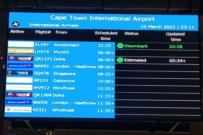 Transfer From Cape Town City Center to Cape Town Airport - Luggage and Accessibility Details
