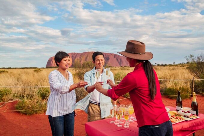 Uluru: Sacred Sites Tour + Sparkling at Sunset & BBQ Dinner - Air-conditioned Coach Transportation