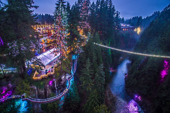 Vancouver City and Capilano Suspension Bridge Canyon Lights Tour - Lions Gate Bridge Crossing