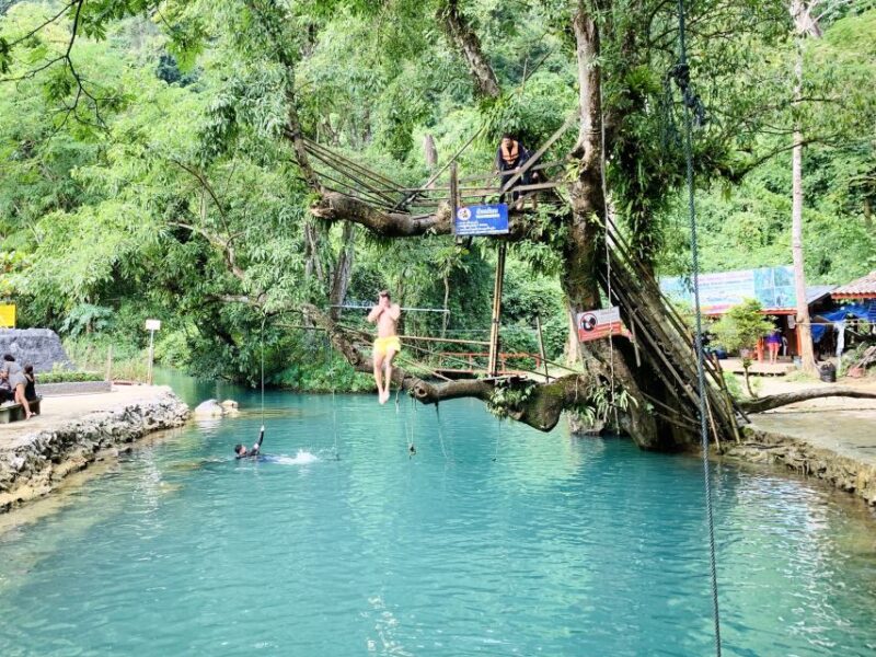 Vang Vieng: Blue Lagoon and Countryside Bike Tour With Lunch - Pickup and Cancellation