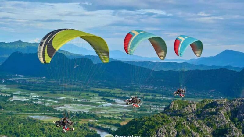 Vang Vieng: Paramotor Adventure - Nam Song River & Cliffs - Key Points