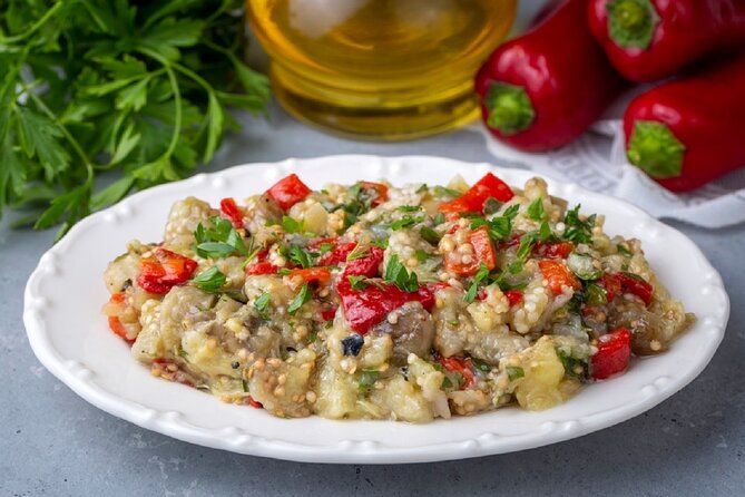 Variety of Greek Meze With Maria - Grape Leaves and Greek Meatballs