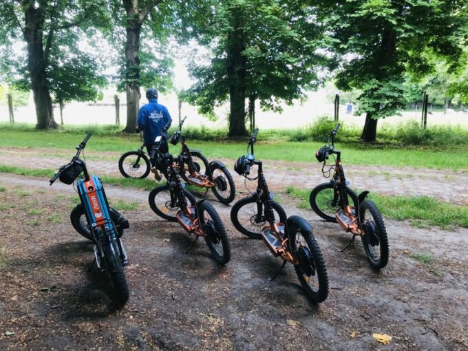 Versailles: Electric Scooter Rental - Admiring Scattered Artwork