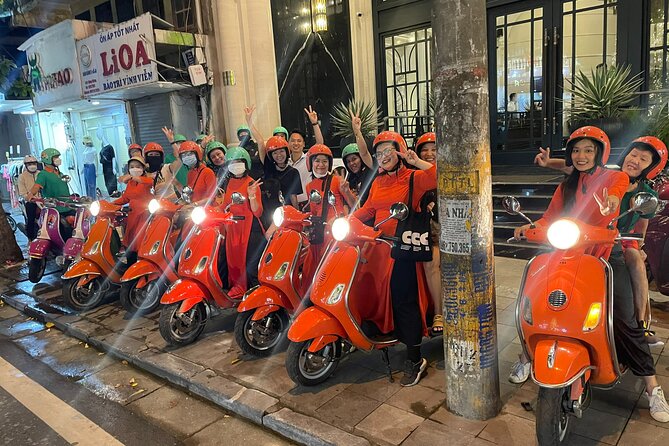 Vespa Female Ao Dai Riders Night Street Food + Train Street Tour - Tour Details and Inclusions