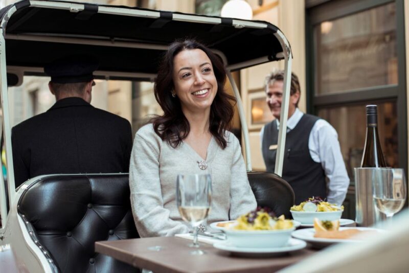 Vienna: Culinary Sightseeing Tour in an Electric Vintage Car - First Dining Experience
