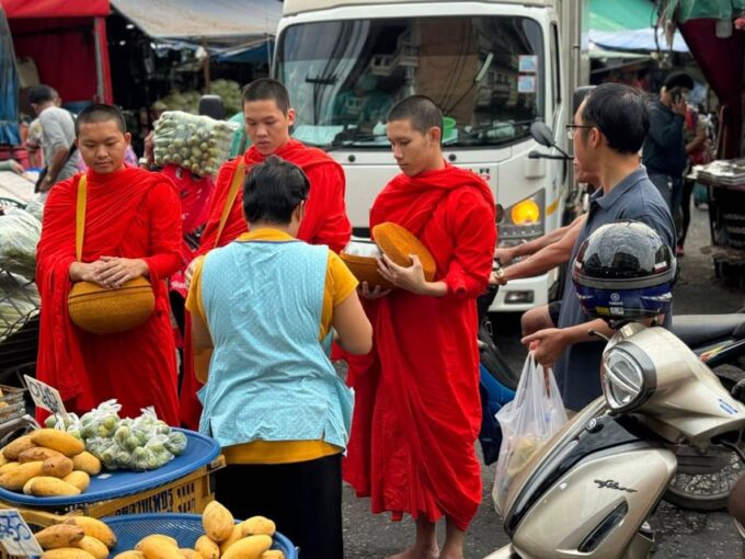 Walk With Monks Collecting Alms - Etiquette and Expectations