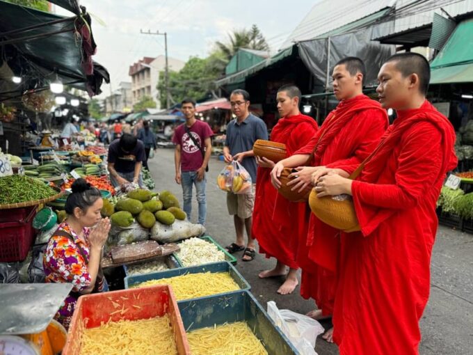 Walk With Monks Collecting Alms - Experiencing the Alms Collection