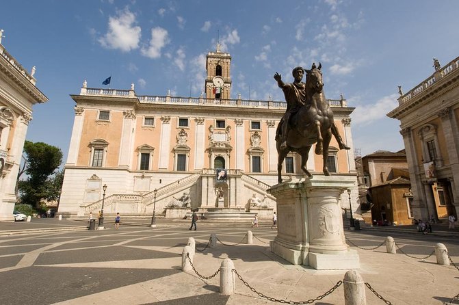 Walking by the Roman Forums: From Capitol to Augustus & Trajan Forums & Palatine - Equestrian Statue of Marcus Aurelius