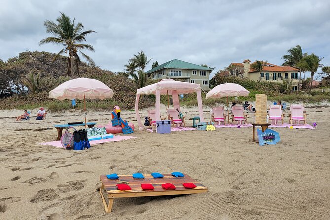 West Palm Beach Day: Cabana, Beach Chairs, Yeti, JBL, Towels + - Coastal Cabana Club: Your Beach Oasis