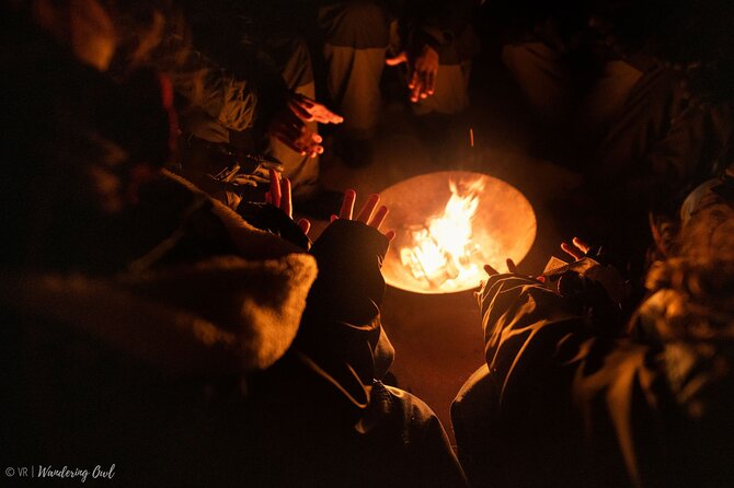 Winter Night Campfire With Chances of Seeing Northern Lights - Key Points