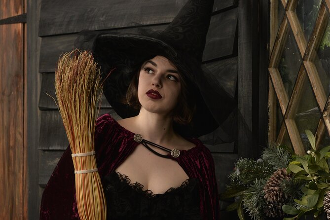 Witch Costume Photo Shoot - Olde Salem Village Theatrical Set - Unleashing Your Inner Witch or Wizard