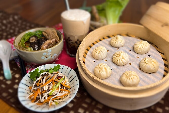 Xiao Long Bao, Chicken Vermicelli With Mushroom and Sesame Oil, Tofu Strips Salad, Bubble Milk Tea. Taiwan Traditional Delicacies Experience-A (Taipei Cooking Class) - Good To Know