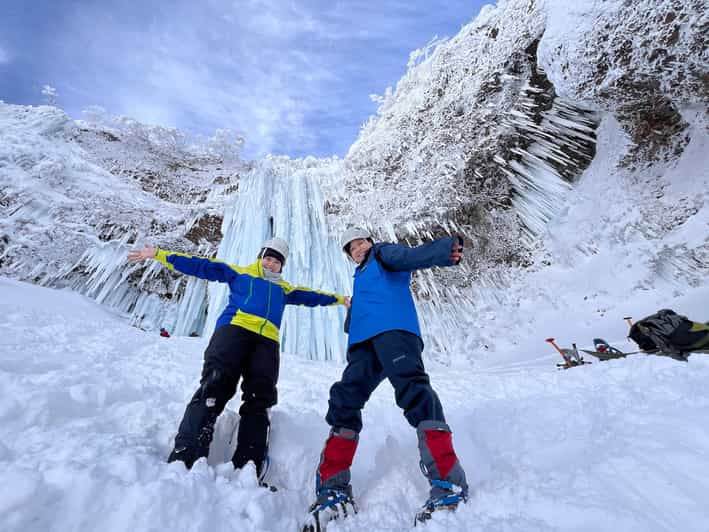 Yamagata: Icefall Ice Monster Snow Trekking With Local Guide - Admiring the Frozen Waterfall