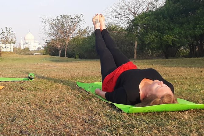 Yoga Class In The Shadow of Tajmahal - Taj Mahal Backdrop
