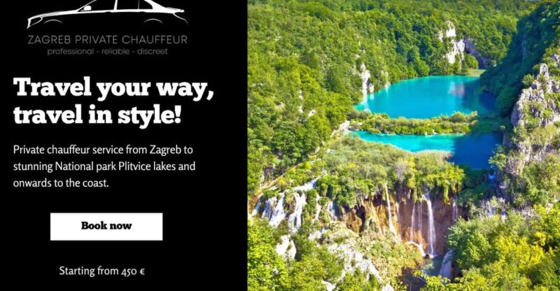 Zagreb - Plitvice Lakes - Split - Chauffeur and Vehicle