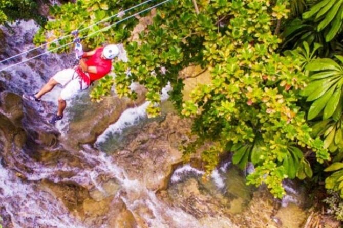 Zipline and Dunns River Falls Combo With Lunch From Montego Bay - Zipline Adventure