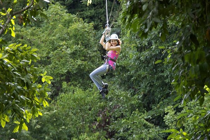 Zipline Canopy & Dunns River Falls Guided Tour With Admission From Montego Bay - Zipline Canopy Adventure