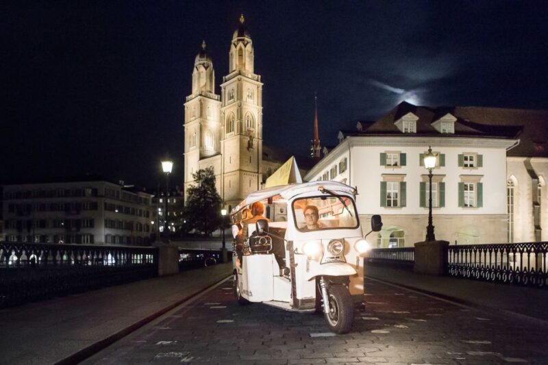 Zurich: Private E-Tuk-Tuk City Tour With Chocolate Fondue - Key Points